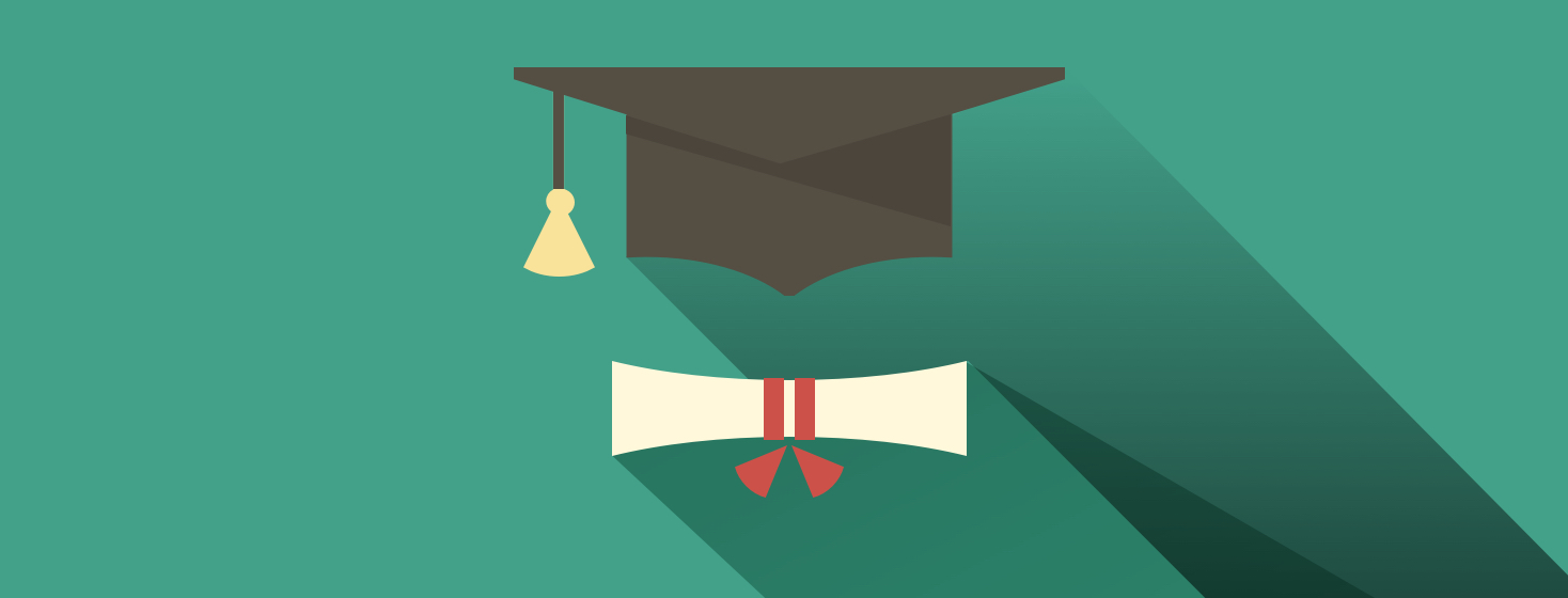 Graduation cap and diploma