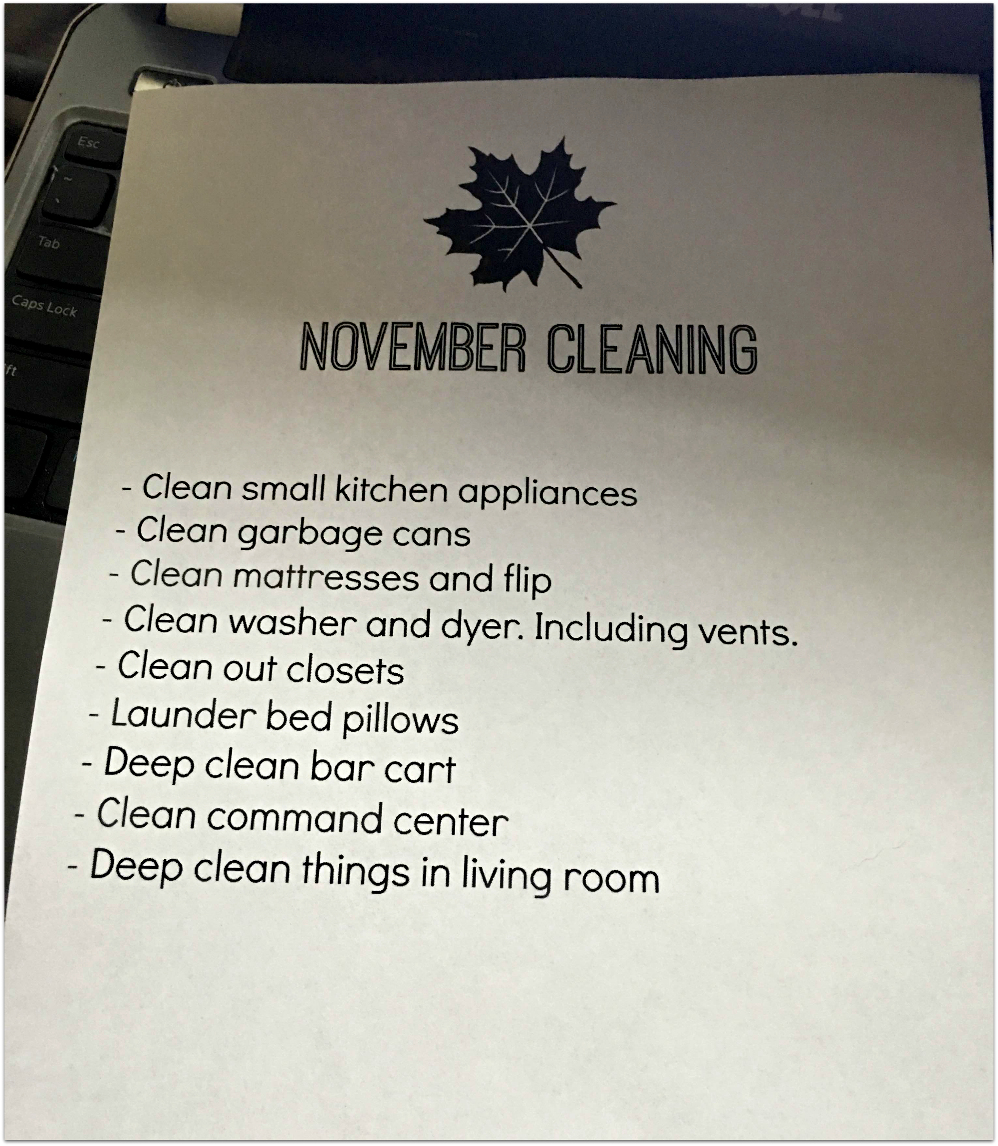 november cleaning
