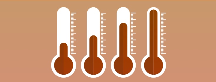 thermometers increasing in temperature