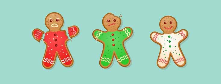 three unhappy gingerbread