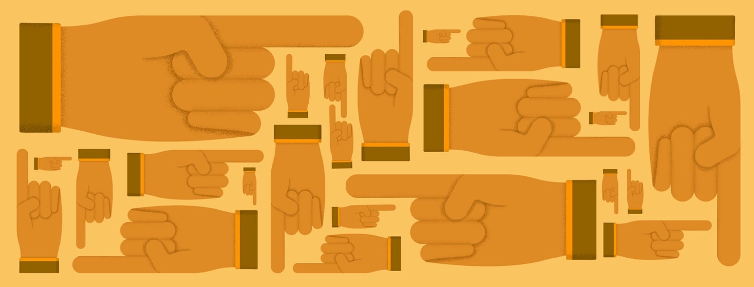 hands pointing in many different directions