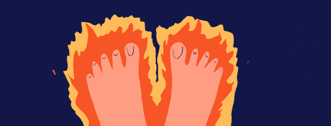 feet on fire