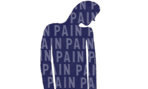 person with the word pain written on them