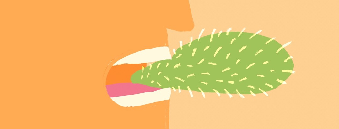 person eating a cactus