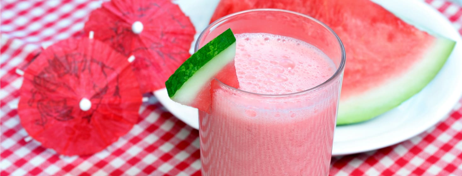 Gut-Friendly Hydration Smoothie with Watermelon garnish